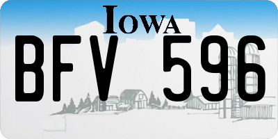 IA license plate BFV596