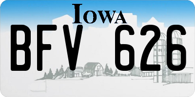 IA license plate BFV626