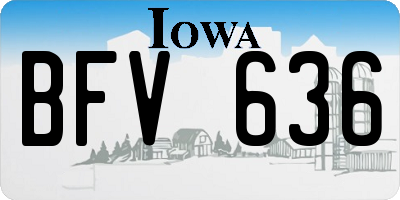 IA license plate BFV636
