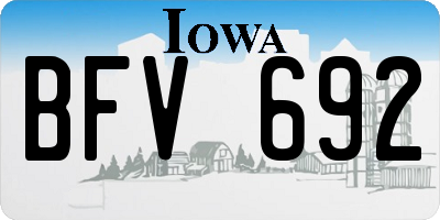 IA license plate BFV692