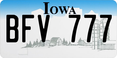 IA license plate BFV777