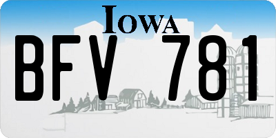 IA license plate BFV781
