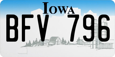 IA license plate BFV796