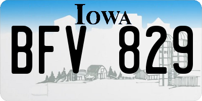 IA license plate BFV829