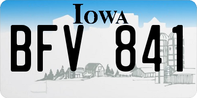 IA license plate BFV841