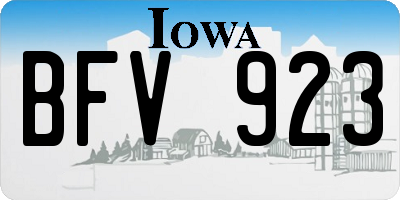 IA license plate BFV923