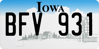 IA license plate BFV931
