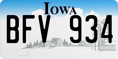 IA license plate BFV934