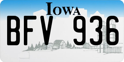 IA license plate BFV936