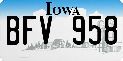 IA license plate BFV958
