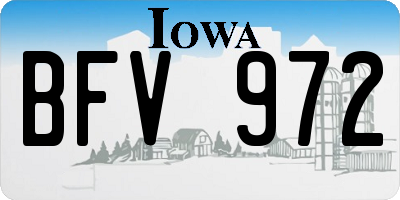 IA license plate BFV972