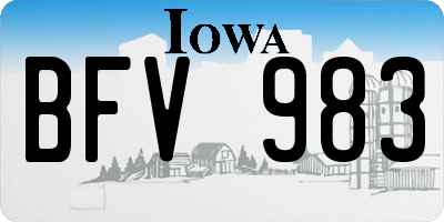 IA license plate BFV983