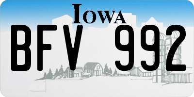 IA license plate BFV992