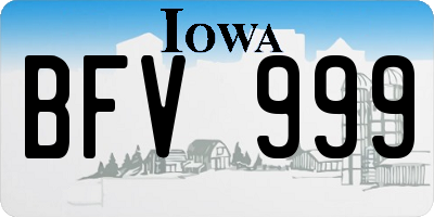 IA license plate BFV999