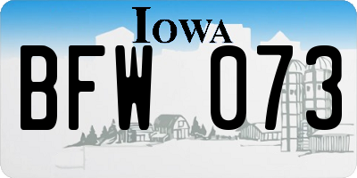 IA license plate BFW073
