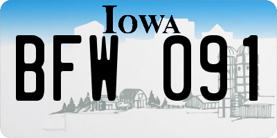 IA license plate BFW091