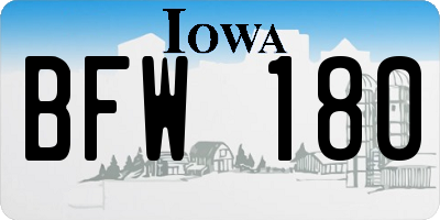 IA license plate BFW180