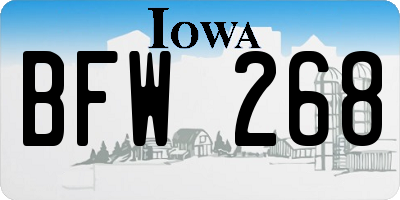 IA license plate BFW268