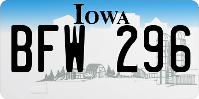 IA license plate BFW296