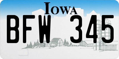 IA license plate BFW345