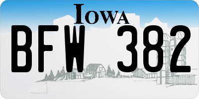 IA license plate BFW382