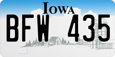 IA license plate BFW435
