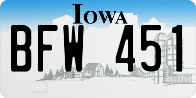 IA license plate BFW451