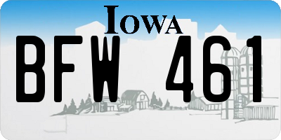IA license plate BFW461