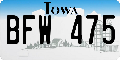 IA license plate BFW475