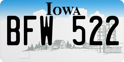 IA license plate BFW522
