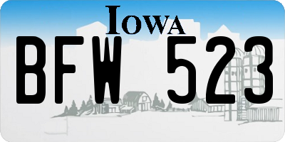 IA license plate BFW523