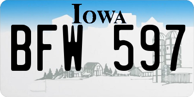 IA license plate BFW597