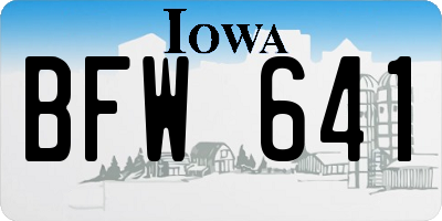 IA license plate BFW641