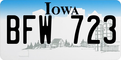 IA license plate BFW723