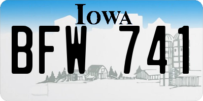 IA license plate BFW741