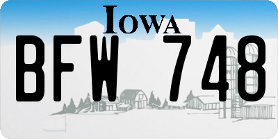 IA license plate BFW748