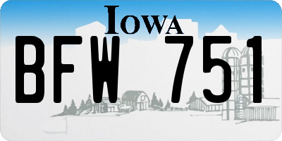 IA license plate BFW751