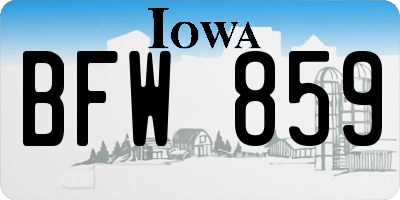 IA license plate BFW859