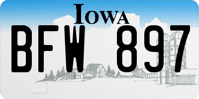 IA license plate BFW897