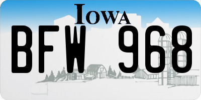 IA license plate BFW968