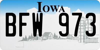IA license plate BFW973