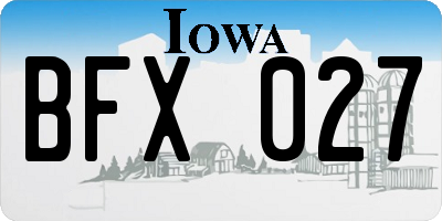 IA license plate BFX027