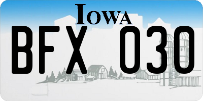 IA license plate BFX030