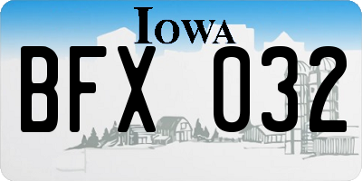 IA license plate BFX032