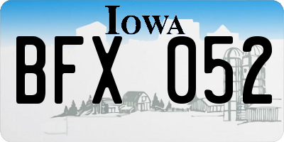 IA license plate BFX052