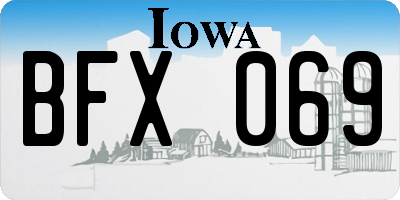 IA license plate BFX069
