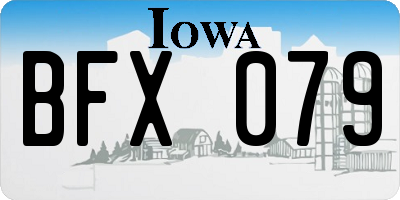 IA license plate BFX079