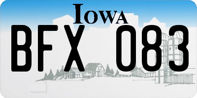 IA license plate BFX083