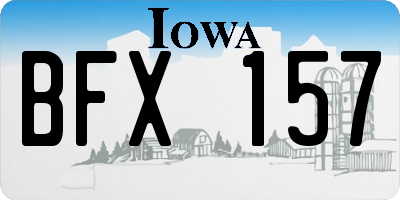 IA license plate BFX157