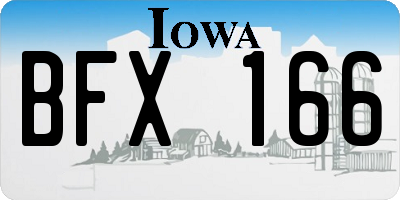 IA license plate BFX166